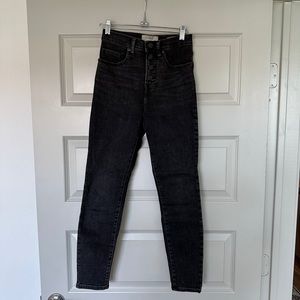 Everlane Authentic Stretch Button-Fly Jeans (Ankle length) - washed black